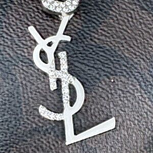 YSL NOT AUTHENTIC just Fashion..Silver Pendant with Crystals